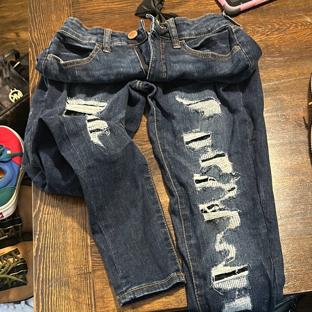 So Lovrie Blue Skinny Jeans Distressed Style